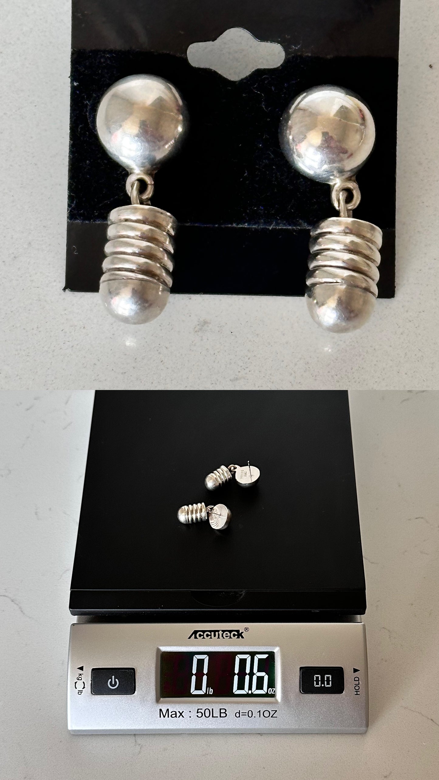 Mexico 925 Sterling Silver Dangle Earrings
Bold and beautiful vintage earring.