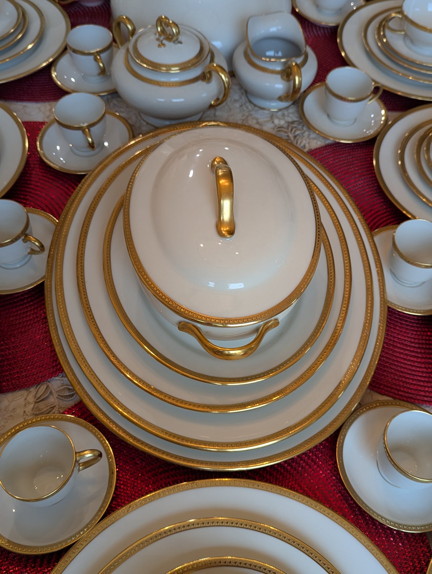 Antique Limoges W.G. & Co. 164-Piece Porcelain China Set – Gold Rim – 1900s-1932 – France