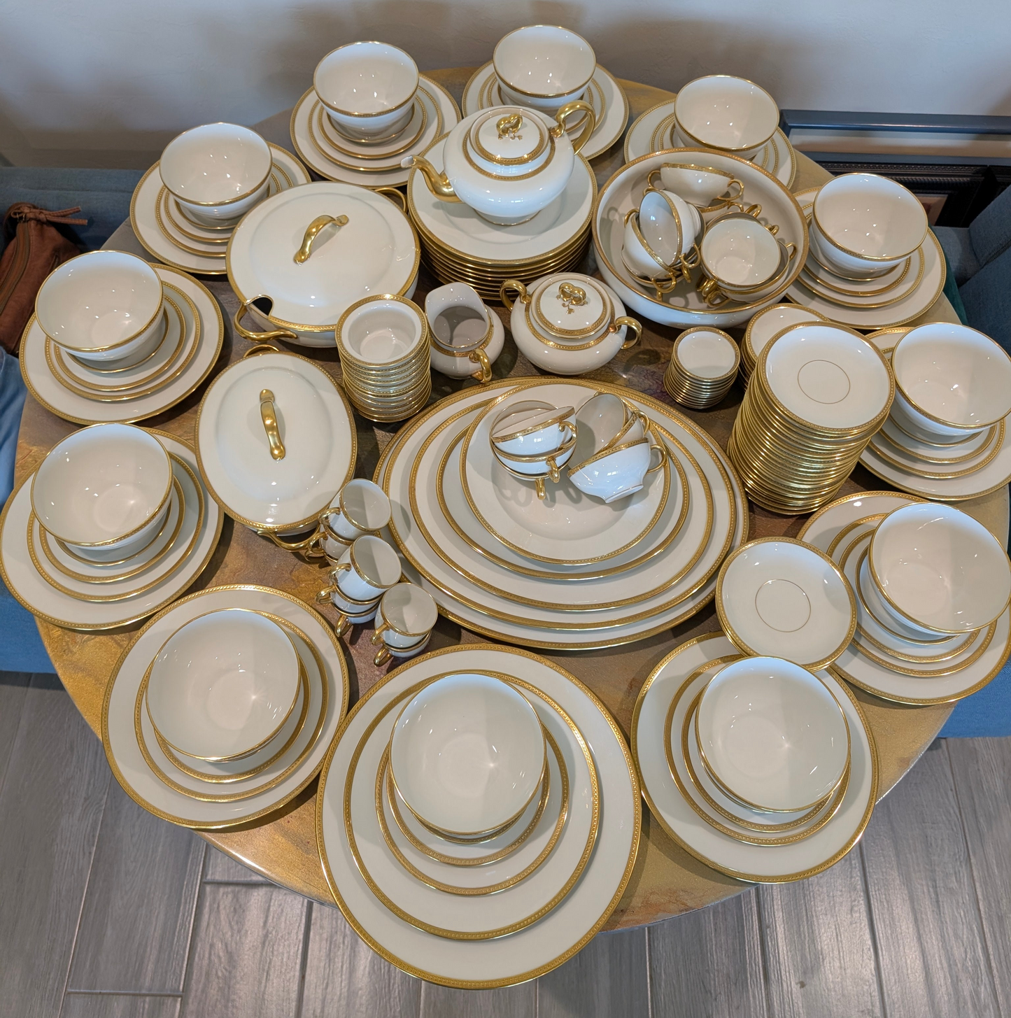 Antique Limoges W.G. & Co. 164-Piece Porcelain China Set – Gold Rim – 1900s-1932 – France