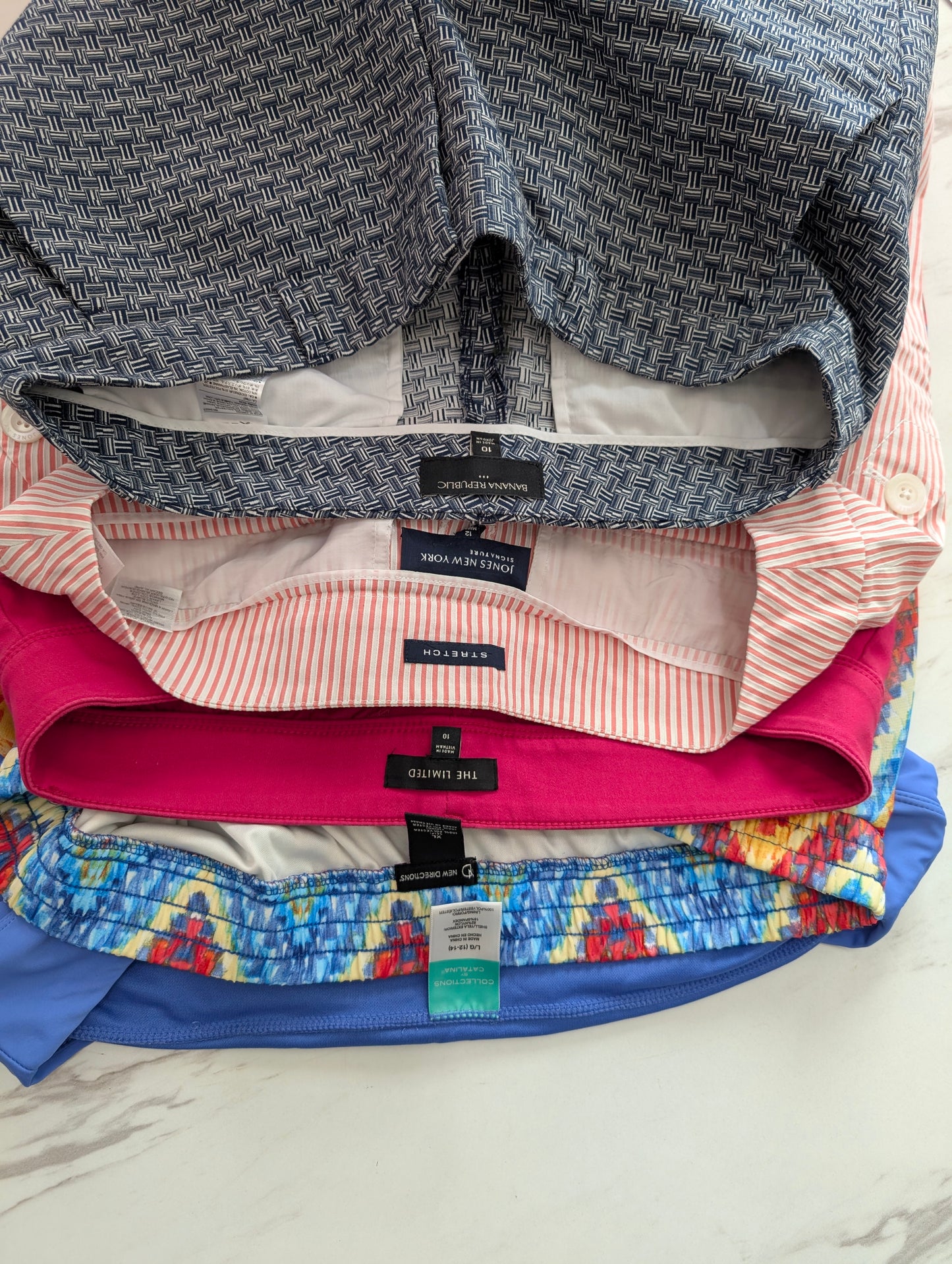 Bundle of blue Pink Shorts, Multi-Midi Skirts, Blue Swim Skorts