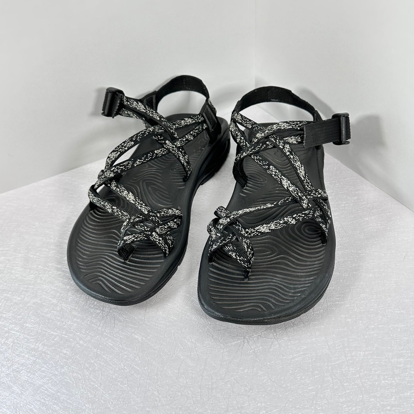 Chaco Two Straps Women's Black Gray Sandals Size 9