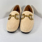 Bibi Lou Sherpa Loafers Cream Teddy Fur Gold Chain Hardware Size EU 39 US 8.5 or 9