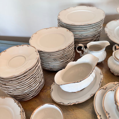 ✨ 86-Piece Hutschenreuther Revere Sylvia Platinum Trim Fine China Tableware Set
