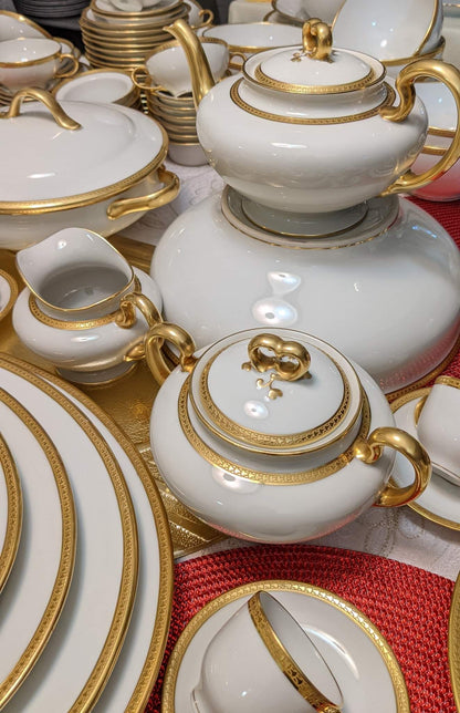 Antique Limoges W.G. & Co. 164-Piece Porcelain China Set – Gold Rim – 1900s-1932 – France
