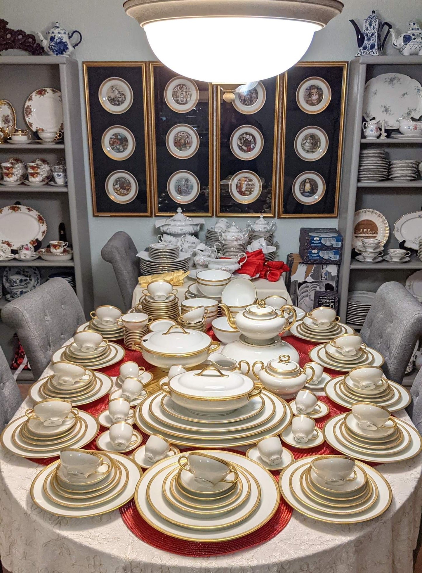 Antique Limoges W.G. & Co. 164-Piece Porcelain China Set – Gold Rim – 1900s-1932 – France