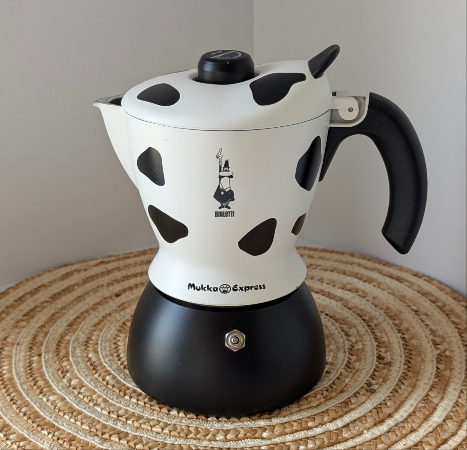 Bialetti Mukka Express Italian Made Cow Prints Cappuccino Maker Discontinued