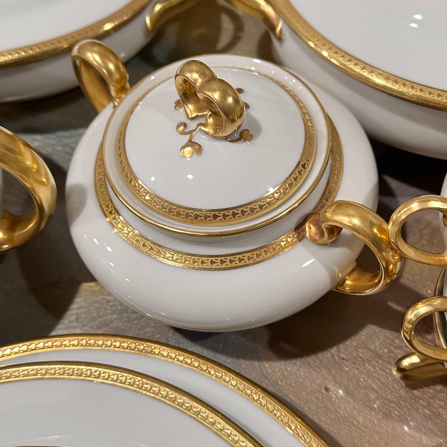 Antique Limoges W.G. & Co. 164-Piece Porcelain China Set – Gold Rim – 1900s-1932 – France