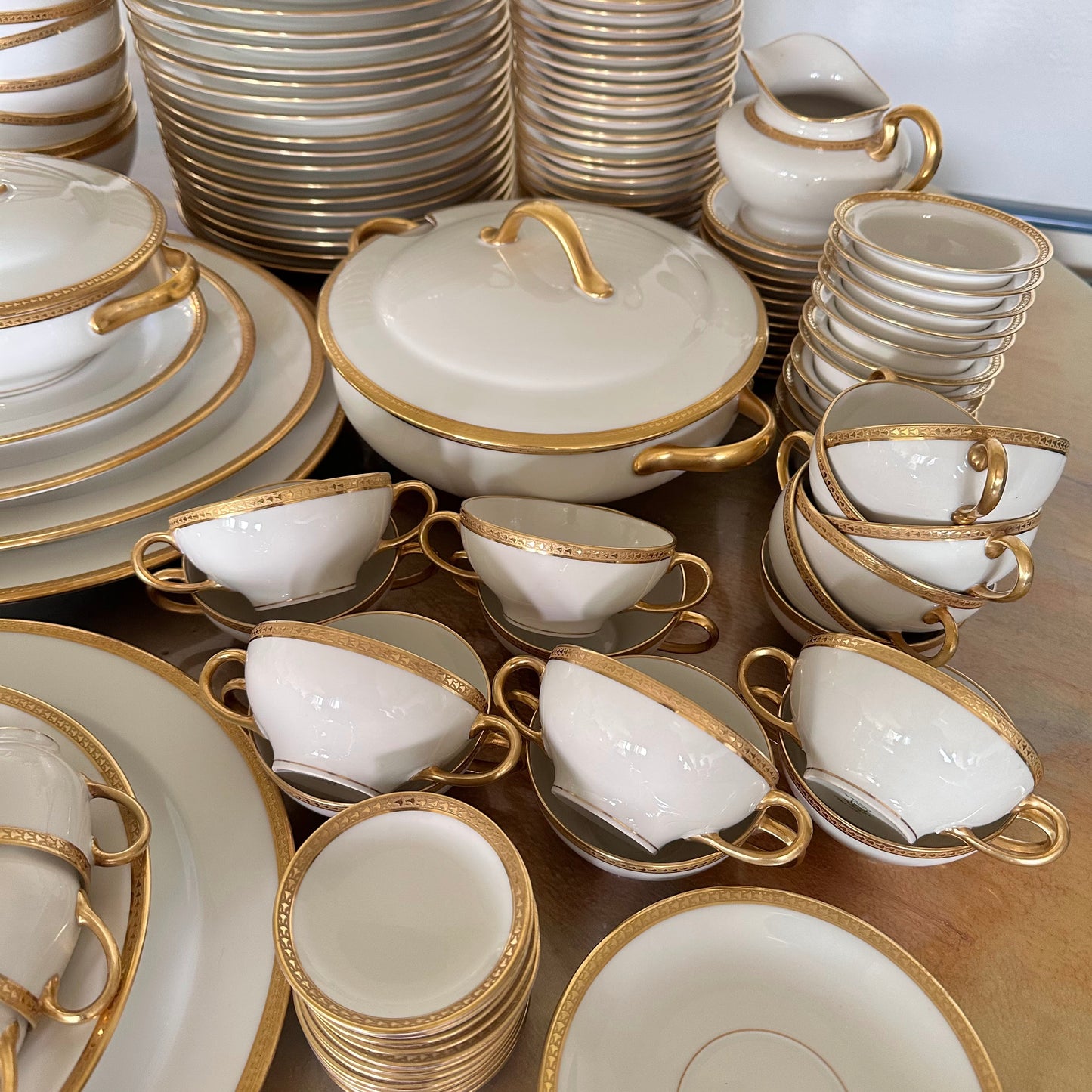 Antique Limoges W.G. & Co. 164-Piece Porcelain China Set – Gold Rim – 1900s-1932 – France