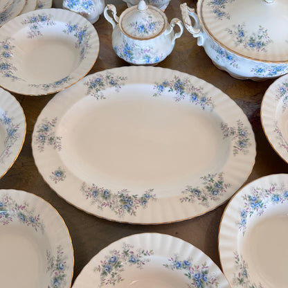 56 Piece Royal Albert “Blue Blossoms” 56-Piece Fine Bone China Dinnerware Set