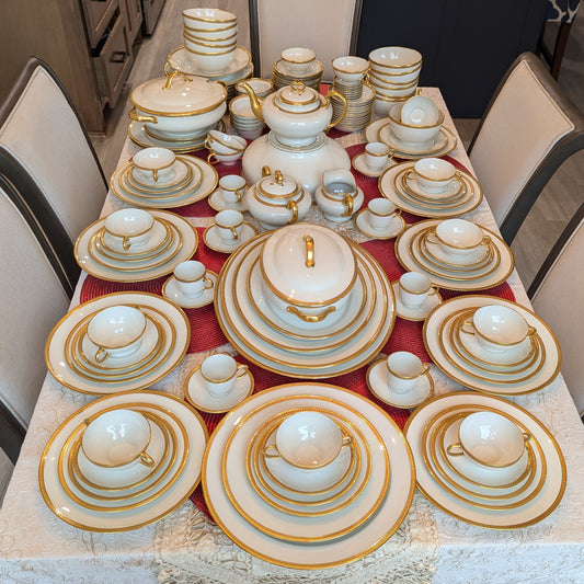 Antique Limoges W.G. & Co. 164-Piece Porcelain China Set – Gold Rim – 1900s-1932 – France