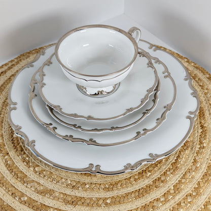 Hutschenreuther, Revere, Sylvia Platinum Trim 5 Pieces Place Setting