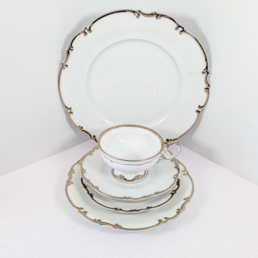 Hutschenreuther, Revere, Sylvia Platinum Trim 5 Pieces Place Setting