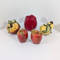 4 Apple & Pear Salt & Pepper Shakers & 1 Ceramic Red Apple Super Cute