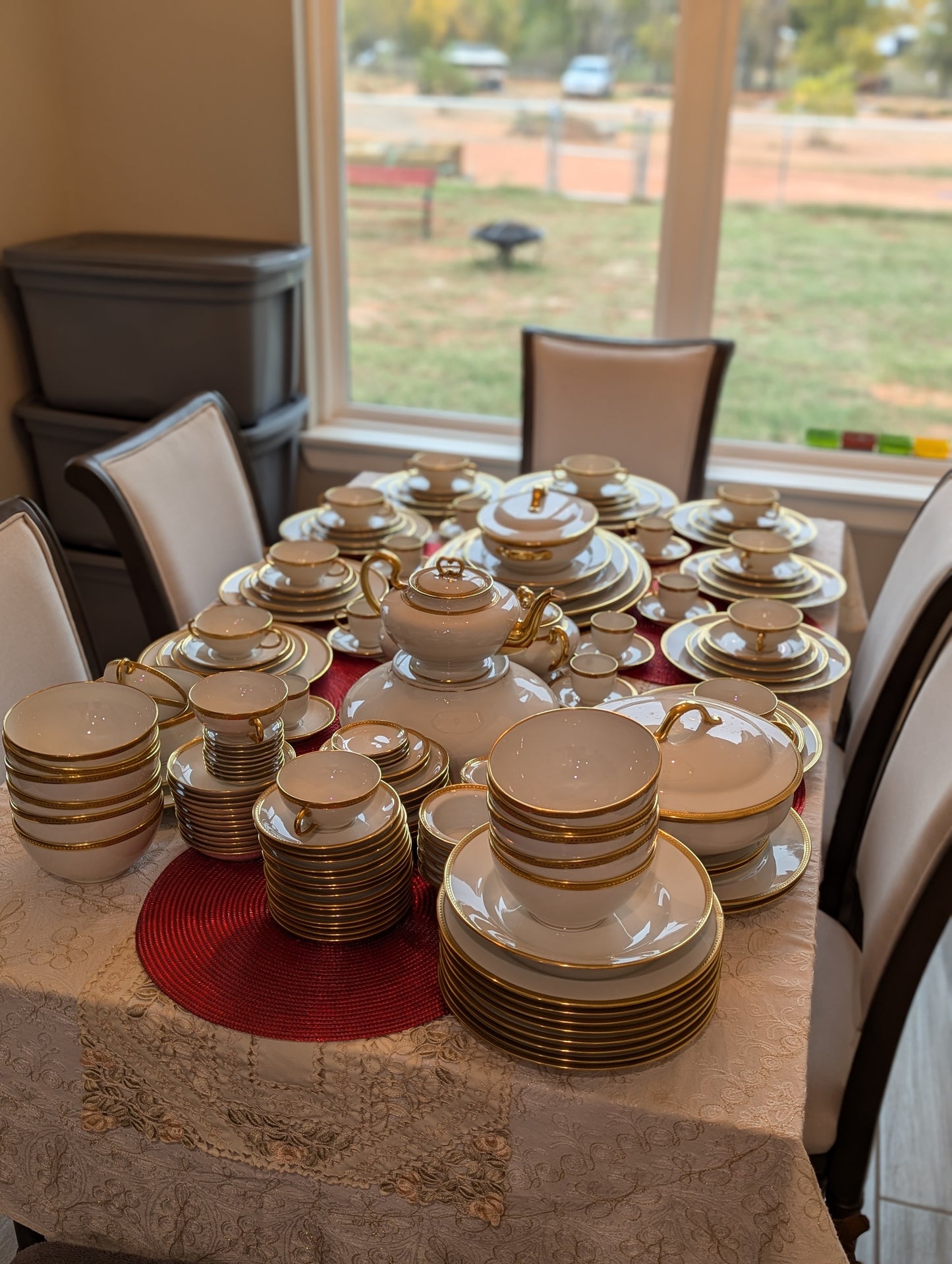 Antique Limoges W.G. & Co. 164-Piece Porcelain China Set – Gold Rim – 1900s-1932 – France