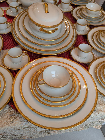 Antique Limoges W.G. & Co. 164-Piece Porcelain China Set – Gold Rim – 1900s-1932 – France