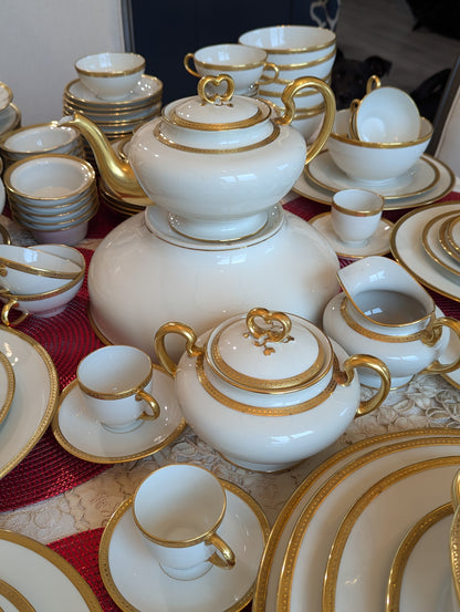Antique Limoges W.G. & Co. 164-Piece Porcelain China Set – Gold Rim – 1900s-1932 – France