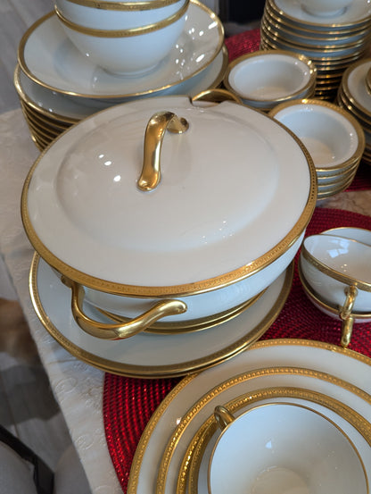 Antique Limoges W.G. & Co. 164-Piece Porcelain China Set – Gold Rim – 1900s-1932 – France