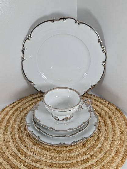 Hutschenreuther, Revere, Sylvia Platinum Trim 5 Pieces Place Setting