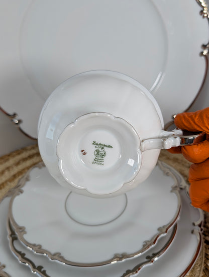 Hutschenreuther, Revere, Sylvia Platinum Trim 5 Pieces Place Setting
