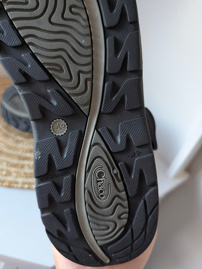 Chaco Two Straps Women's Black Gray Sandals Size 9