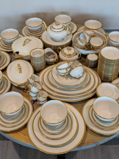 Antique Limoges W.G. & Co. 164-Piece Porcelain China Set – Gold Rim – 1900s-1932 – France
