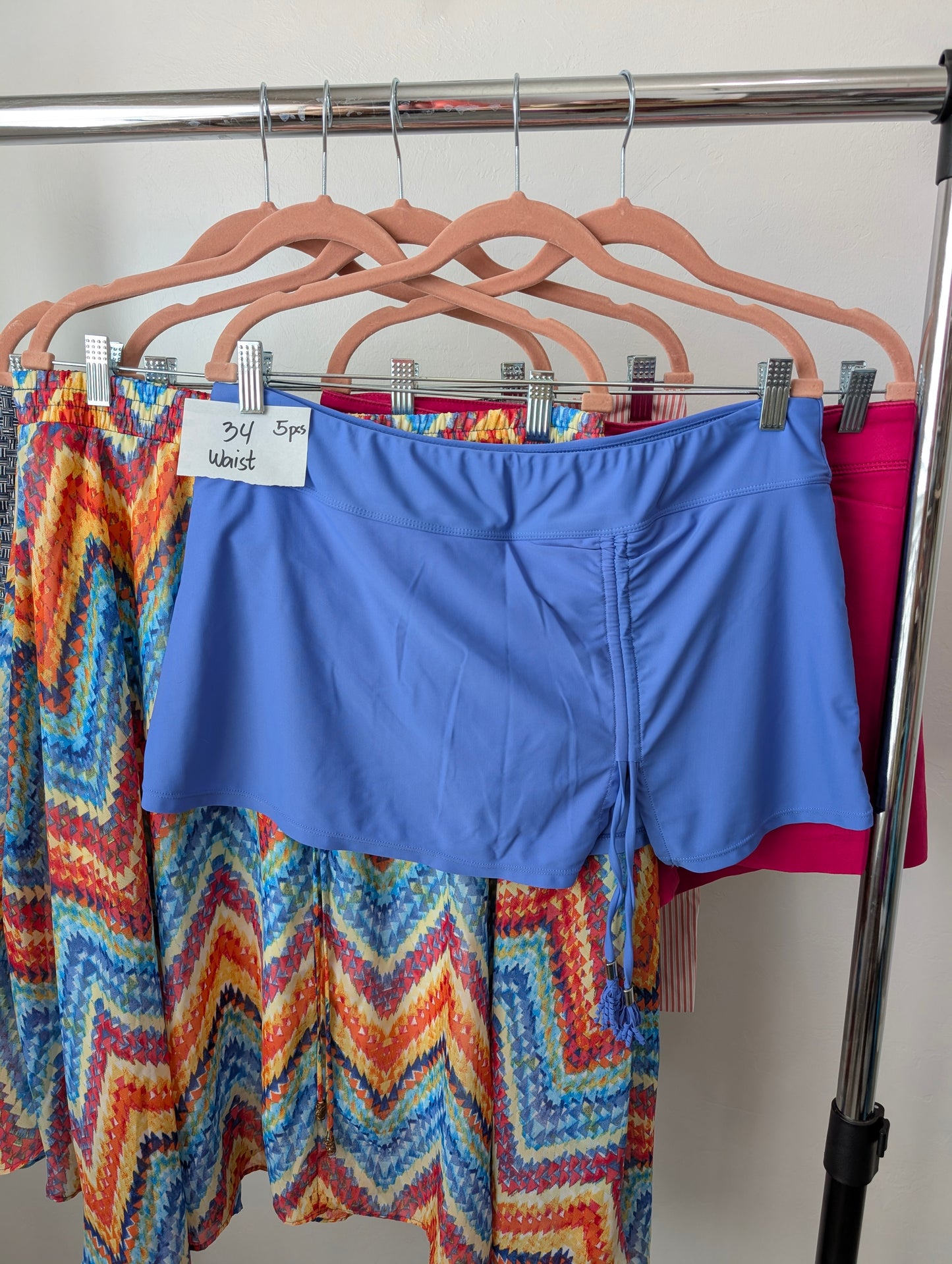 Bundle of blue Pink Shorts, Multi-Midi Skirts, Blue Swim Skorts