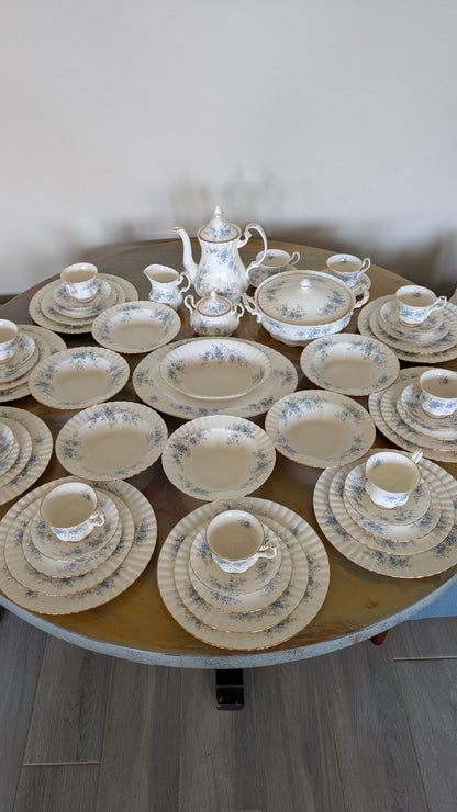 56 Piece Royal Albert “Blue Blossoms” 56-Piece Fine Bone China Dinnerware Set