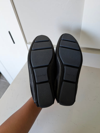 Calvin Klein Men’s Loafers Size 7.5 – Black Leather Slip-On Bit Dress Shoes | Worn Once
