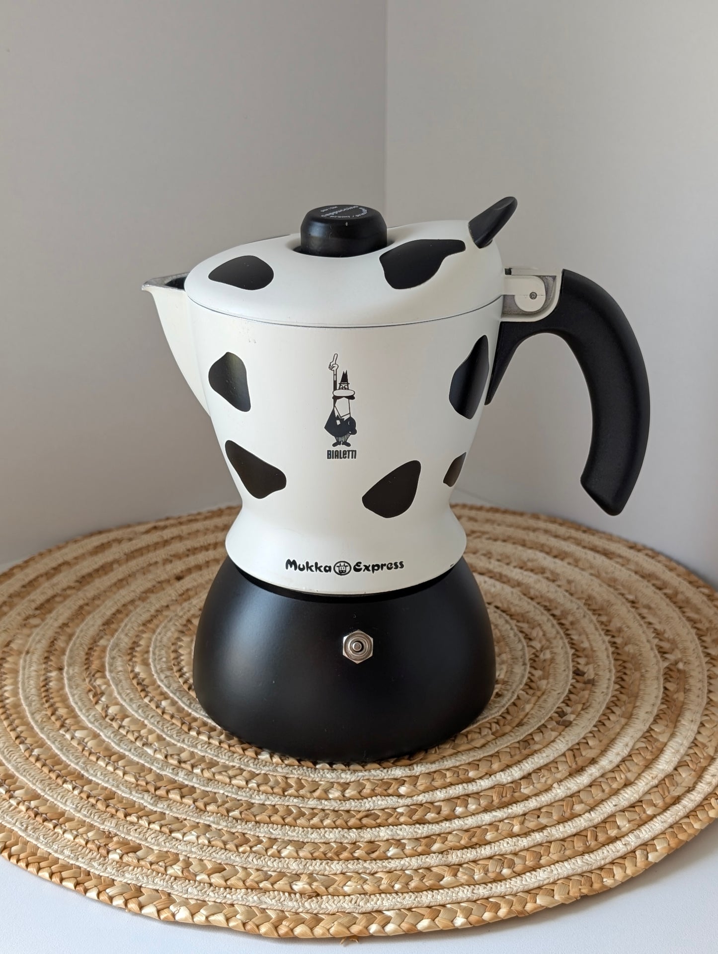 Bialetti Mukka Express Italian Made Cow Prints Cappuccino Maker Discontinued