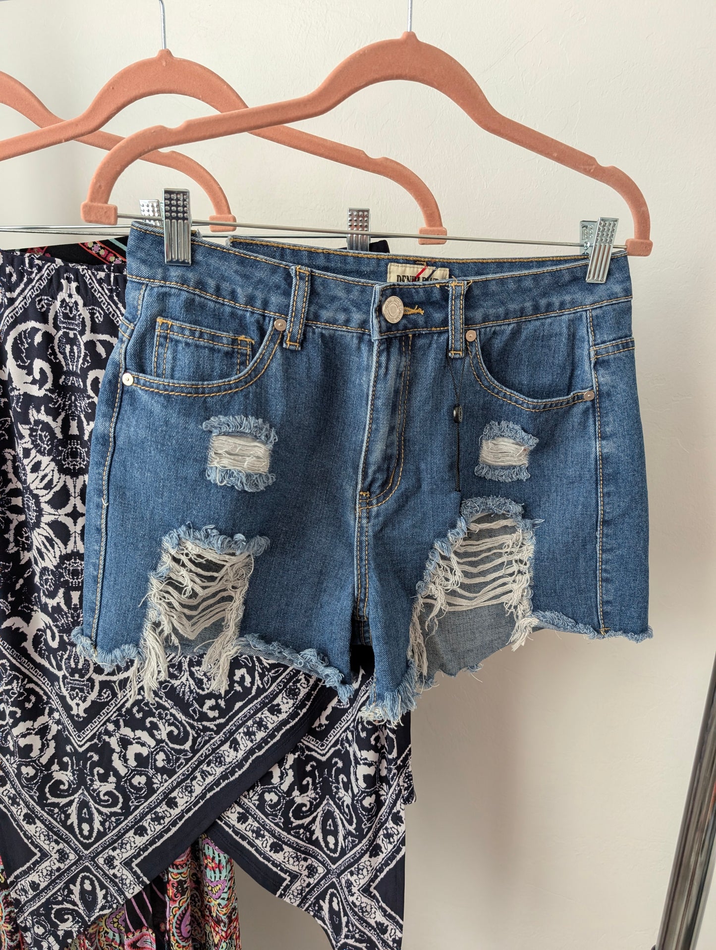 Bundle: Maxi Skirt, Midi Skirt, Neon, Denim Shorts Size 29 Waist