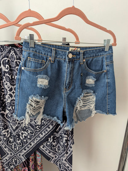 Bundle: Maxi Skirt, Midi Skirt, Neon, Denim Shorts Size 29 Waist