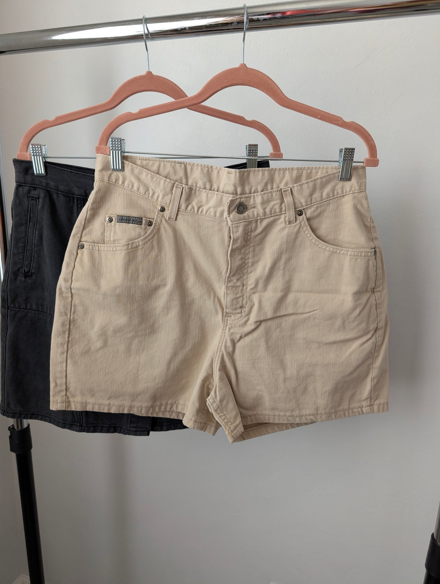 Bundle of Brown Gray Shorts and Lighwashed Denim Skirts Size 32. 3 pcs
