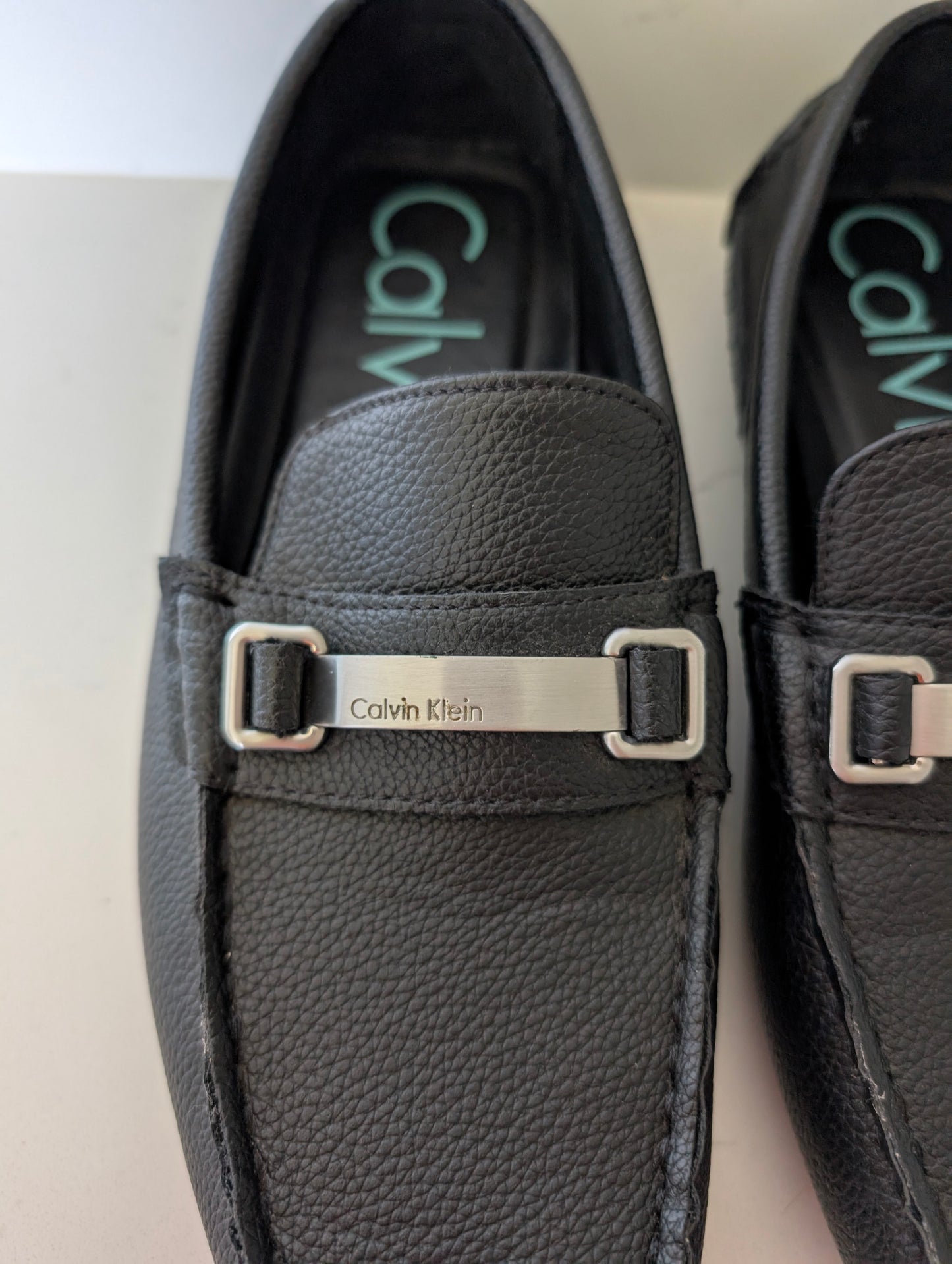 Calvin Klein Men’s Loafers Size 7.5 – Black Leather Slip-On Bit Dress Shoes | Worn Once