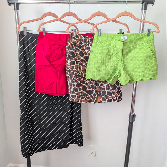 Bundle: Skirts Pink, Black, Brown & Green Shorts Size 29 Waist