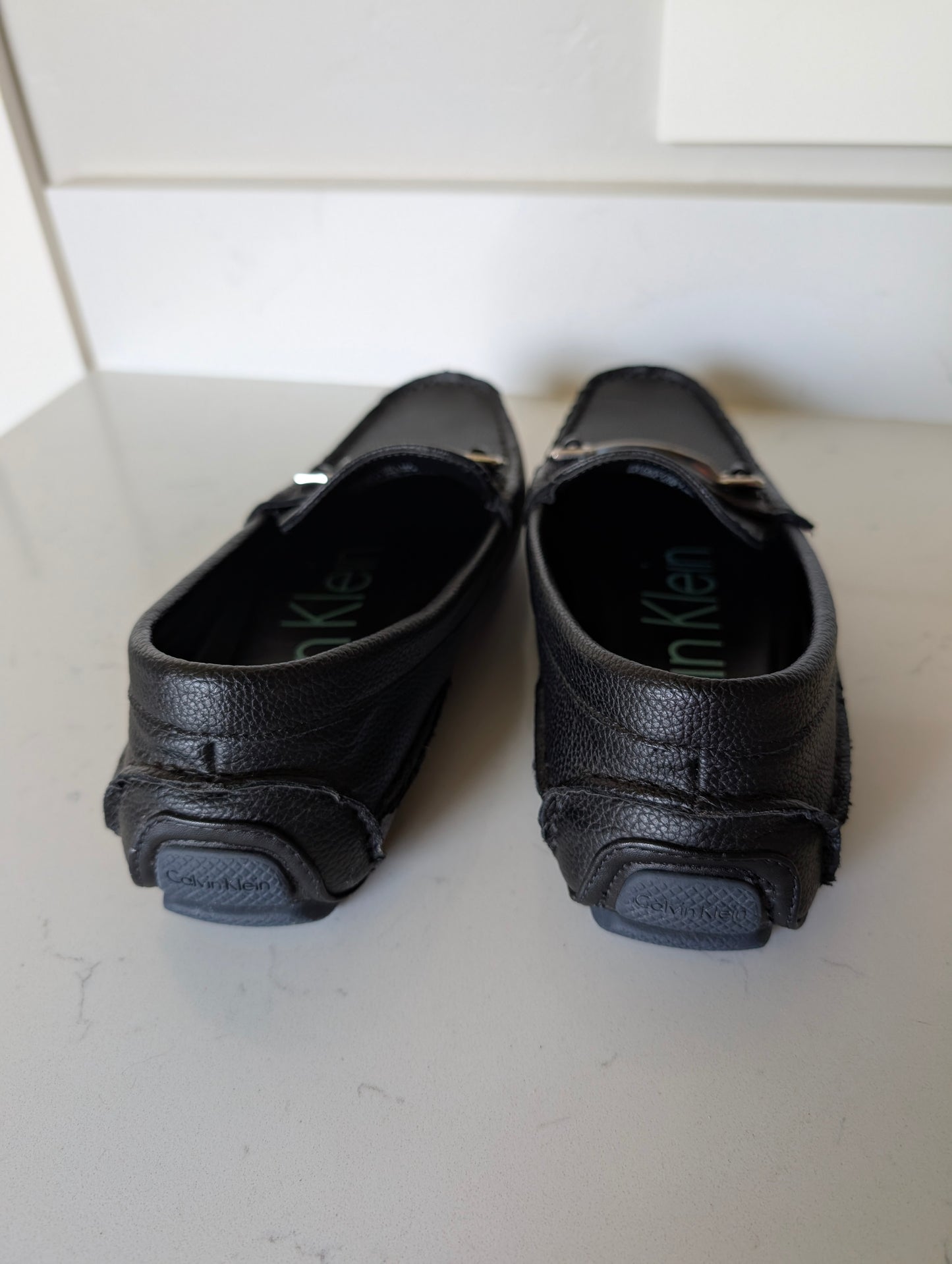 Calvin Klein Men’s Loafers Size 7.5 – Black Leather Slip-On Bit Dress Shoes | Worn Once